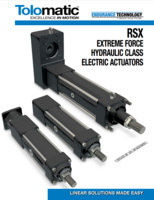 TOLOMATIC RSX CATALOG RSX SERIES: EXTREME FORCE, HYDRAULIC CLASS ELECTRIC ACTUATORS LINEAR SOLUTIONS MADE EASY